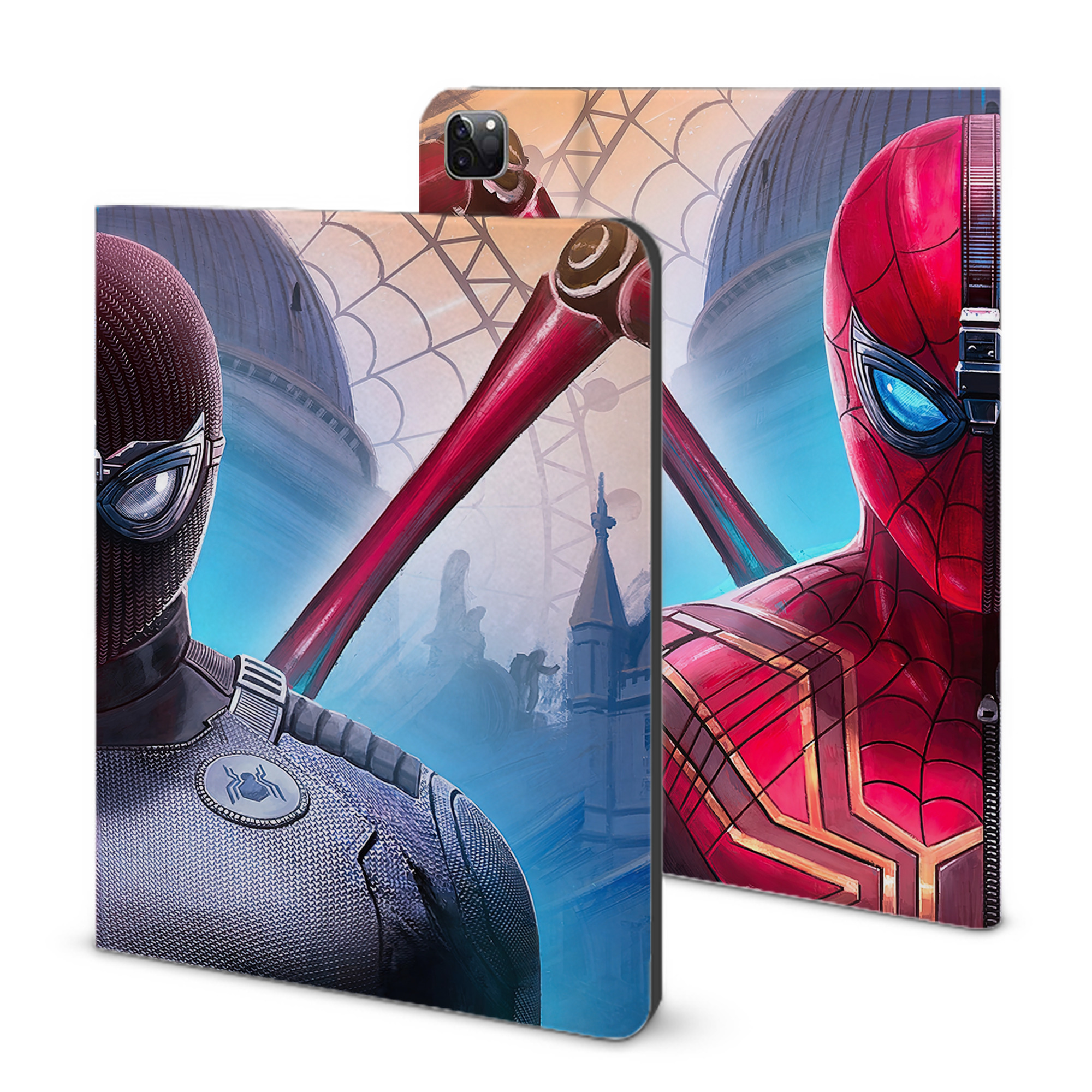 （画像用） Spider Man スパイダーマン IPad ケース ブック型 PUレザー TPU 耐衝撃 軽量 薄型 ペン収納なし 全面保護 IPad 各モデル対応